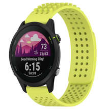 For Garmin Forerunner 255 22mm Holes Breathable 3D Dots Silicone Watch Band(Lime - £3.15 GBP