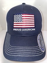 Proud American Flag Fox News Adjustable Hat Blue - £15.78 GBP