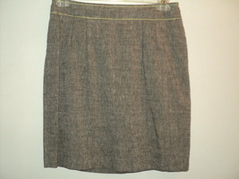 WORTH Skirt Size 8, Brown, Straight, Knee Length, Linen &amp; Rayon, Lined - $23.56