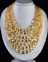 Natural Yellow Citrine Beads Teardrops 7 L 1267 Carats Gemstone Fashion Necklace - £1,632.68 GBP
