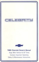1985 Chevrolet CELEBRITY owner&#39;s owners manual book guide Chevy - $6.00