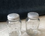 Vintage Bubble clear Glass hobnail Salt and Pepper Shaker Set - $21.49