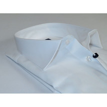 Men 100% Cotton Shirt Manschett Quesste Turkey Slim Fit 6040-01 White Pin dot image 6
