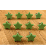 10 Green Ceramic Knobs Kitchen Cabinet Pulls Vintage Dresser Stars Fun B... - $477.57 MXN