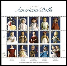 Classic American Dolls Sheet of 15 Collectible 32 Cent Postage Stamps Scott 3151 - £9.55 GBP