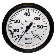 Faria Euro White 4&quot; Speedometer - 55MPH (Pitot) [32909] - £39.35 GBP