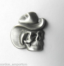 Cowboy Skull Hat Pirate Skull Wings Biker Lapel Pin Badge 1 Inch - £4.52 GBP
