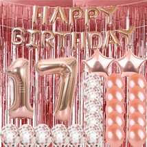 Sweet 17Th Birthday Decorations Party Supplies,Rose Gold Number 17 Balloons,17Th - £20.90 GBP