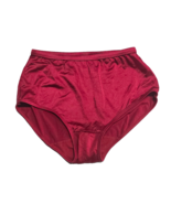 Vtg L Red Shiny Second Skin Liquid Satin Full Cut Brief Granny Panties READ - $39.59