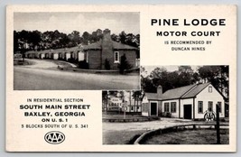 Baxley GA Pine Lodge Motor Court On South Main Street Georgia Postcard F39 - £3.82 GBP