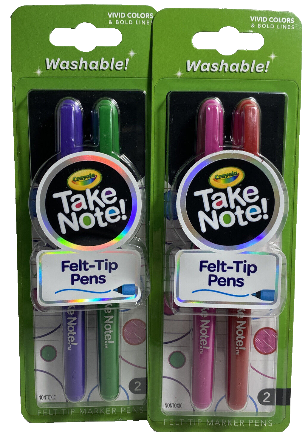 Crayola Take Note Washable Felt Tip Pens 2 Packs - $4.94