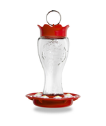 Glass Red Hummingbird Feeder, 16 Oz Nectar Capacity - $24.53