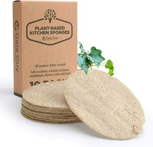 Gaia Guy Natural Dish Sponge (10 Pack).  100% Plastic-Free. Loofah Plant... - $15.83