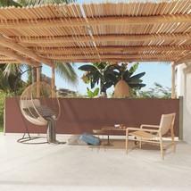  Side Awning Brown Polyester with PU coating, Powder-coated steel - $2,496.70 MXN
