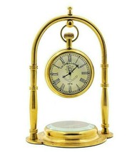 WAVE NAUTICAL -Brass Shiny Polished Pendulum Desk Base Compass Style Tab... - £41.56 GBP