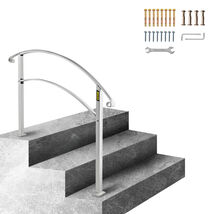 VEVOR Handrails for Outdoor Steps, 1 to 3 Steps, White, Wrought Iron Han... - $55.99