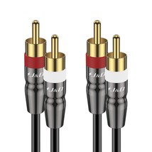 J&D 2 RCA to 2 RCA Cable, Copper Shell Gold-Plated 2RCA Male to 2RCA Male Cable  - £13.61 GBP