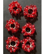 Red Berry Leaves Candle Rings Napkin Wreath Home For All Holidays Decor ... - $21.75 CAD