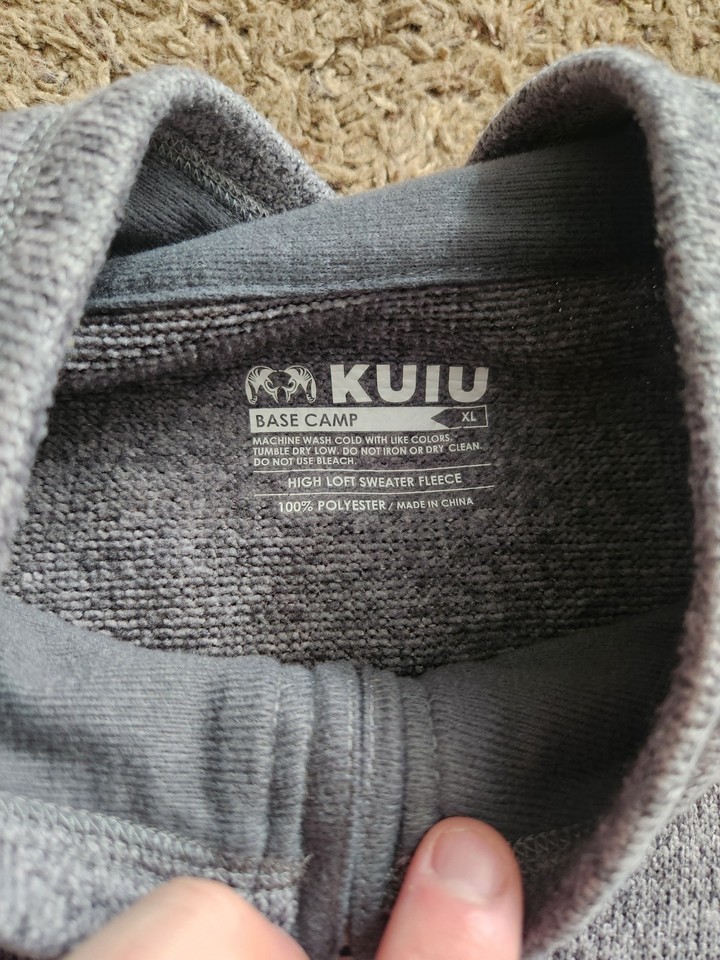 KUIU Base Camp High Loft Sweater Fleece Men's XL GRAY 1/2 Zip Pullover Item image 4