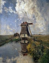 Windmill a Polder Waterway. Building Repro Giclee - £6.75 GBP+
