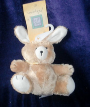 Little Me Stuffed Plush Small Brown Beige Tan Bunny Rabbit Rattle Toy Lovey 6&quot; - £10.89 GBP