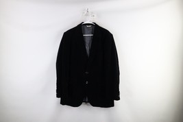 Vintage 60s 70s Rockabilly Mens 42R Velour Velvet Suit Coat Jacket Black... - £111.01 GBP