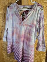 Energe World Wear size XL scoop neck 3/4 length sleeves pullover top - $13.37