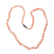 Vintage Chinese Coral necklace with silver filigree clasp - £86.84 GBP