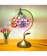 Beautiful Tiffany Stained Glass Mosaic Bedside Table Desk Lamp - $133.80 CAD