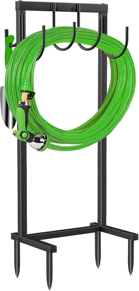 Garden Hose Holder Water Hose Holder with 4 Spikes Freestanding Garden H... - £44.92 GBP