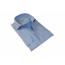 Men's Dress Shirt Christopher Lena 100% Cotton Wrinkle Free C507RSSR Blue Slim image 5