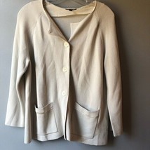 Women&#39;s Eileen Fisher Beige Sweater 80% Silk Cotton Sz Small Petite - $42.92