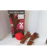XMAS PARTY CAR DECORATION TWO REINDEER ANTLERS &amp; RED PLUSH NOSE FOR GRIL... - $17.50 CAD
