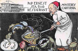 Pop Earnest Sea Food Restaurant Monterey California postcard - £5.84 GBP