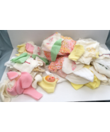 Large craft fabric lot mixed size  pieces machine embroidered quilt supp... - $27.23 CAD