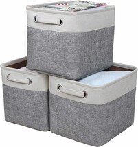 Kntiwiwo Foldable Storage Bin Collapsible Basket Cube Storage, Set Of 3. - $40.93