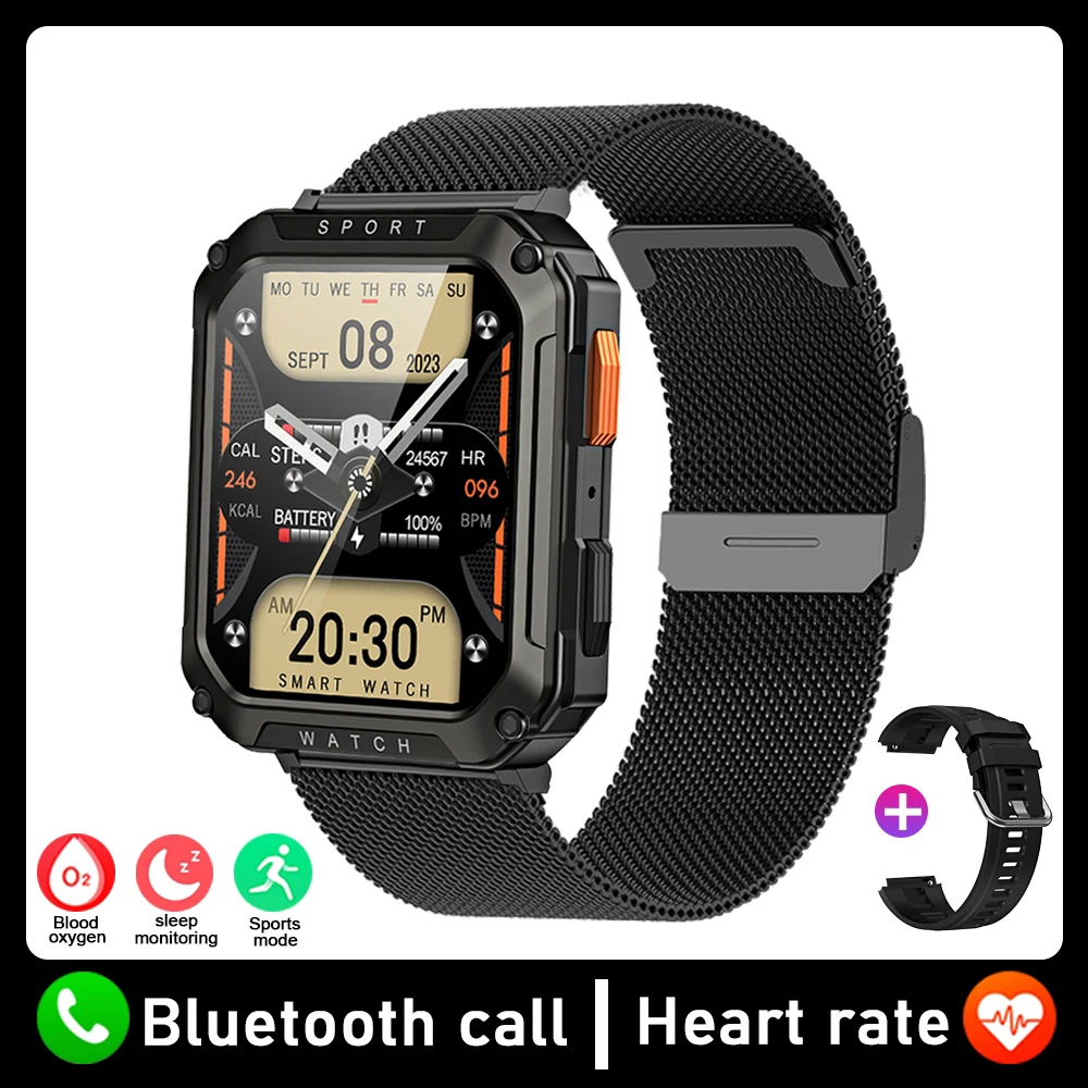 Rugged And Durable Military Smart Watch Ip68 Waterproof 2.01 &#39;&#39; HD Displ... - $50.93