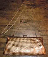La Regale Gold Metal Mesh Evening Bag Chain Strap Clutch Purse Clasp Clo... - $643.76 MXN