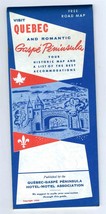 Visit Quebec And Romantic Gaspe Peninsula Historic Map &amp; Accommodations ... - £23.44 GBP