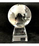 Rare HOYA Cloudy Smoked Glass Spherical World Geography Globe on Square ... - £73.52 GBP