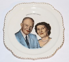 Vintage 1950s Gold-Trimmed Dinner Plate President &amp; Mrs. Eisenhower - $9.95