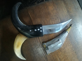 Islamic Arab handmade dagger sword knife Janbiya blade in sheath with bo... - £79.89 GBP