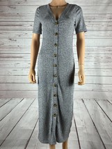 SheIN Gray Short Sleeve Gray Ribbed Midi Dress NWOT Small (4) - £9.71 GBP