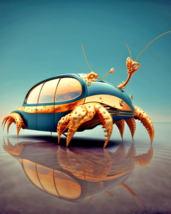 Salvador Dali The Gold Crustacean Crab Bus Painting Giclee Print Canvas - £8.30 GBP+