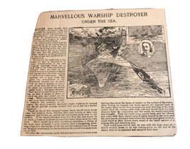 Marvellous Warship Destroyer H. E. Dantzbecher 1800s Newspaper Article C... - £11.06 GBP