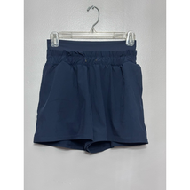 Zella Getaway Paperbag Shorts Womens S Blue Solid Athletic High Rise Pull On New - £13.91 GBP