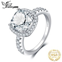 925 Sterling Silver Wedding Engagement Ring for Women 3ct Halo Princess cut Simu - $33.22