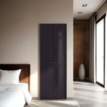 Black Wengue Armoire, 66.9" H, 2 Doors, 4 Shelves - Bedroom - $355.99