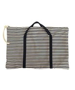 Muun Canvas Blue &amp; White Stripped Hobo Tote - $59.40