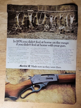 Original Vintage Ad Marlin Rifle Photo of 1876 Men w Deer Kills 1960&#39;s - £6.84 GBP